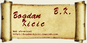 Bogdan Kičić vizit kartica